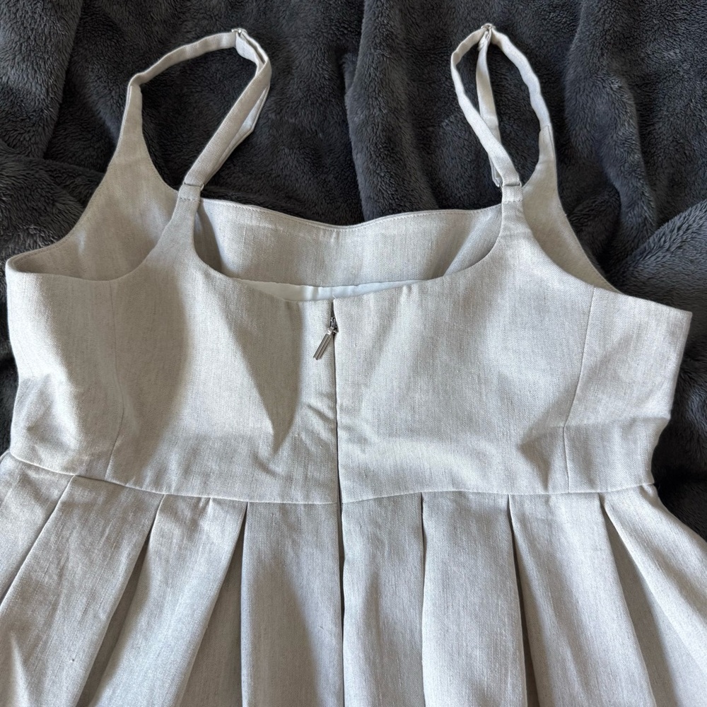 Rebecca Taylor linen romper, jumpsuit size 0 in Rye, cream - Picture 8 of 12